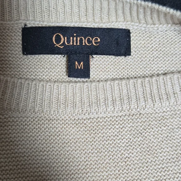 Quince Womens Scoop Neck Short Sleeve Sweater in Light Beige - Picture 8 of 10